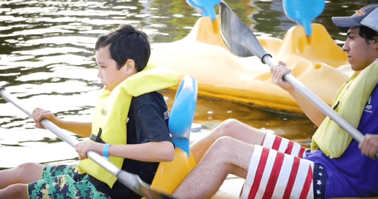 Kayaking on the lake at YMCA Camp Duncan
